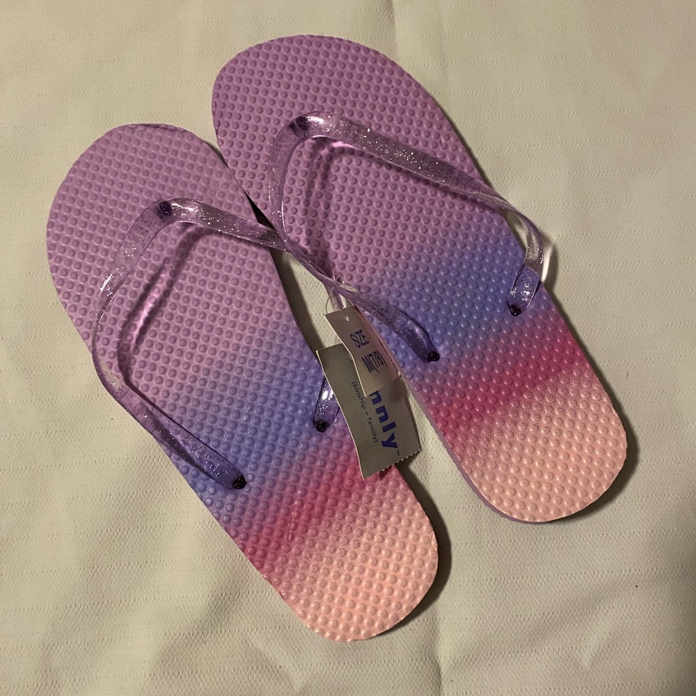 Women's Ombre Purple-Pink Flip Flop Sandals